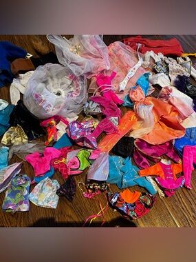 BIG Vintage barbie clothing lot 80s 90s various items dresses skirts etc